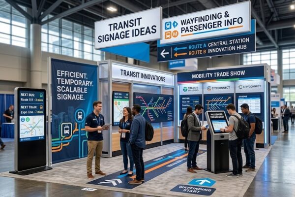 Transit Signage Ideas for Mobility Trade Show Booths and Temporary Exhibits 